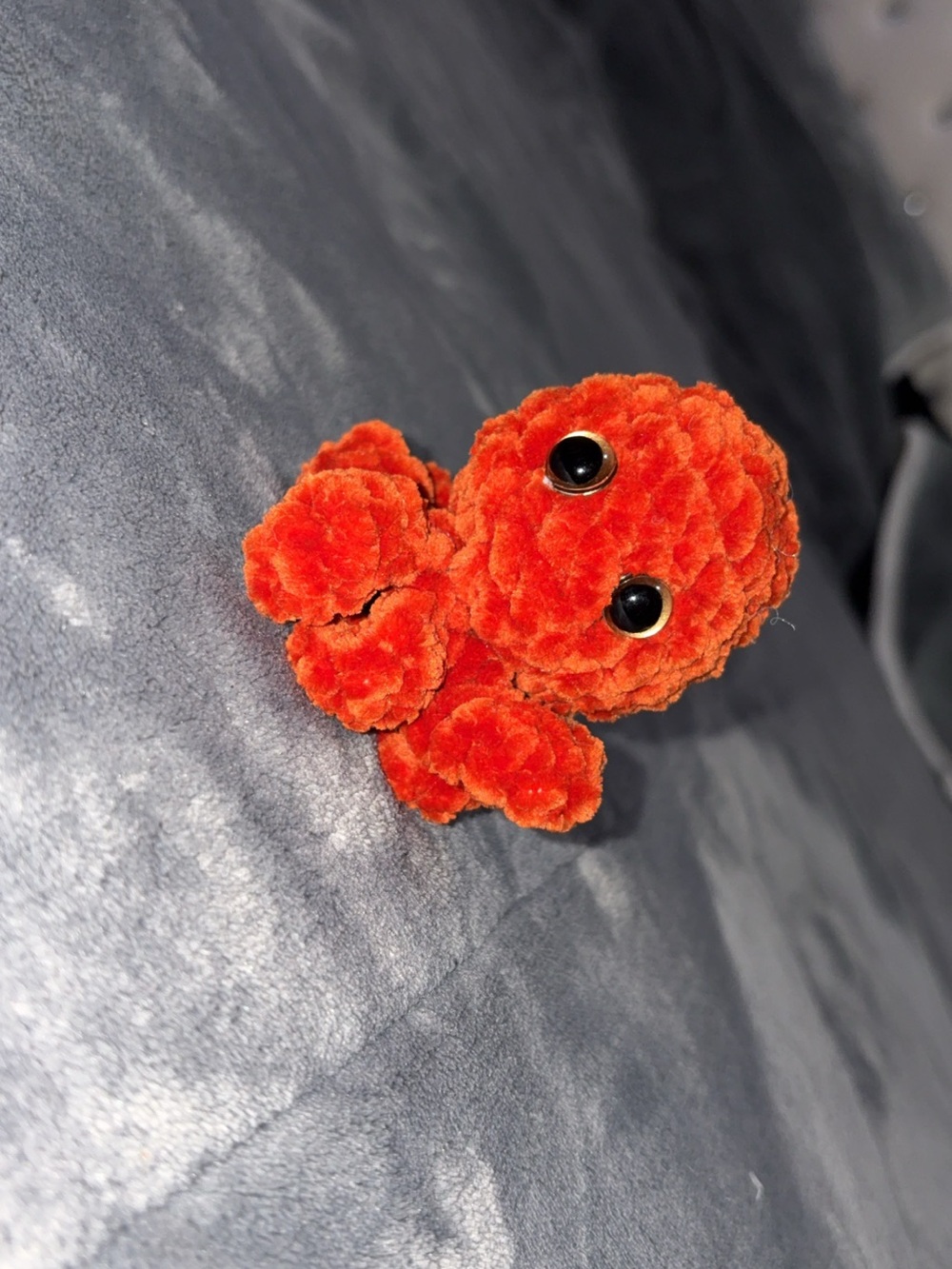 Orange Plush Mini Octopus - hand crochet